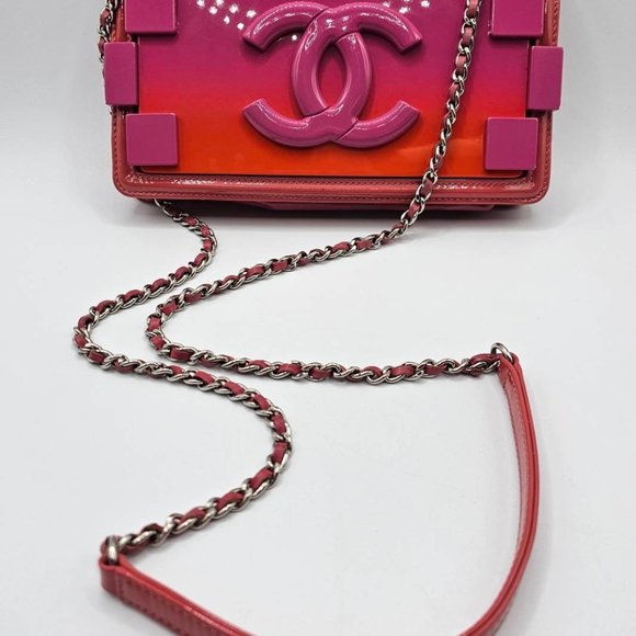 Chanel Lego Hot Pink Patent Brick Ombre Patent Flap - Picture 16 of 16